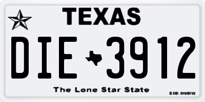 TX license plate DIE3912