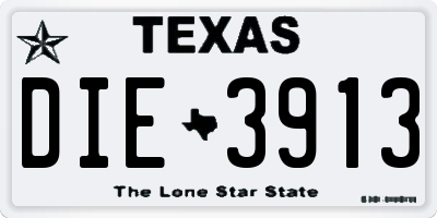TX license plate DIE3913