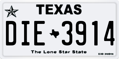 TX license plate DIE3914