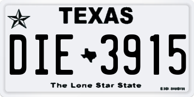 TX license plate DIE3915