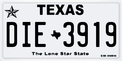 TX license plate DIE3919