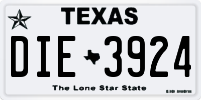 TX license plate DIE3924