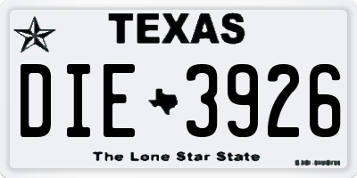TX license plate DIE3926