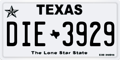 TX license plate DIE3929