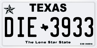 TX license plate DIE3933