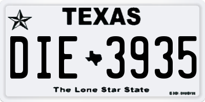 TX license plate DIE3935