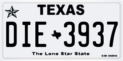 TX license plate DIE3937