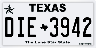TX license plate DIE3942