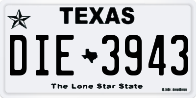 TX license plate DIE3943