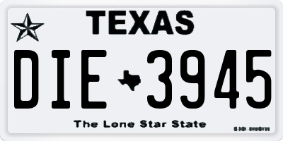 TX license plate DIE3945