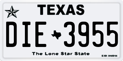 TX license plate DIE3955