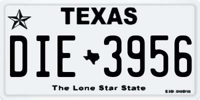 TX license plate DIE3956