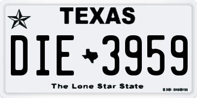 TX license plate DIE3959