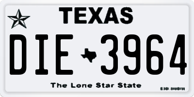 TX license plate DIE3964