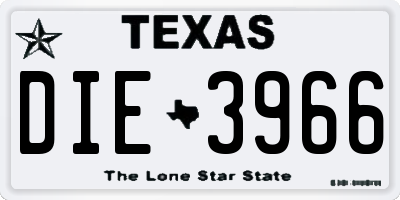 TX license plate DIE3966