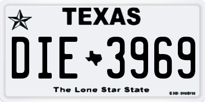 TX license plate DIE3969