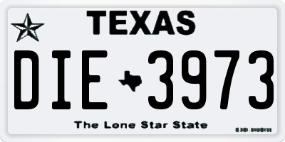 TX license plate DIE3973