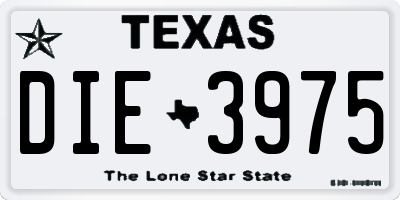TX license plate DIE3975