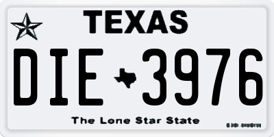 TX license plate DIE3976