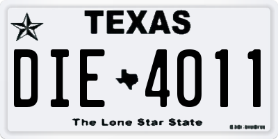 TX license plate DIE4011