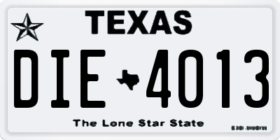 TX license plate DIE4013