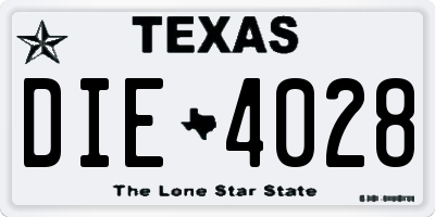 TX license plate DIE4028