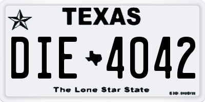 TX license plate DIE4042