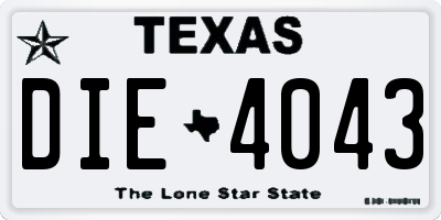 TX license plate DIE4043