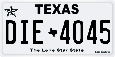 TX license plate DIE4045