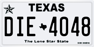 TX license plate DIE4048