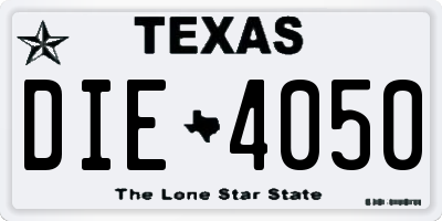 TX license plate DIE4050