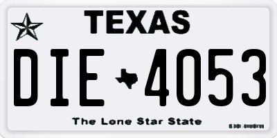 TX license plate DIE4053