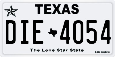 TX license plate DIE4054