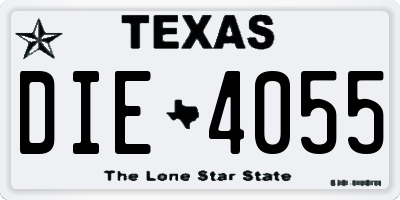 TX license plate DIE4055