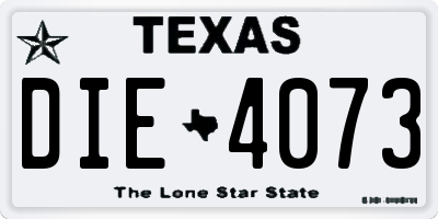 TX license plate DIE4073