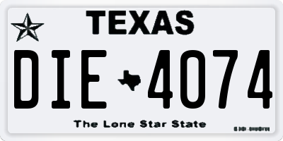 TX license plate DIE4074