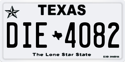 TX license plate DIE4082