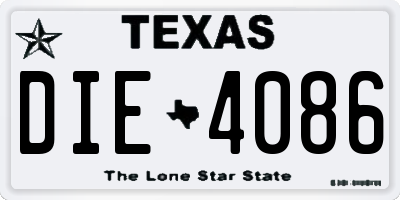 TX license plate DIE4086
