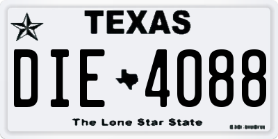 TX license plate DIE4088