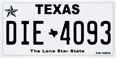 TX license plate DIE4093