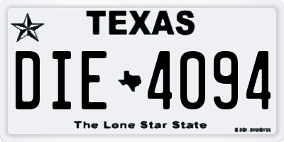 TX license plate DIE4094