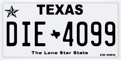 TX license plate DIE4099