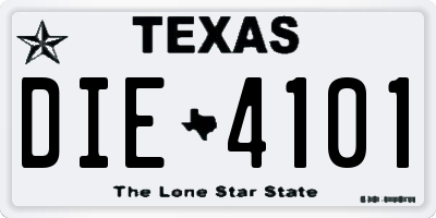 TX license plate DIE4101