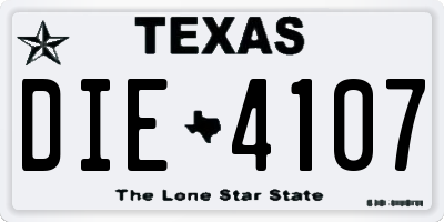 TX license plate DIE4107