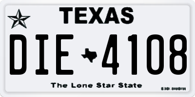 TX license plate DIE4108