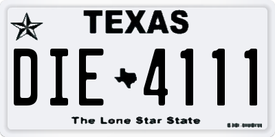 TX license plate DIE4111