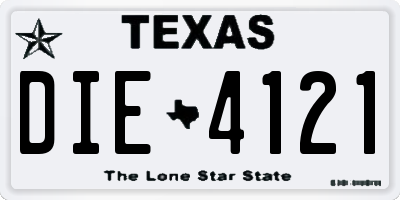 TX license plate DIE4121