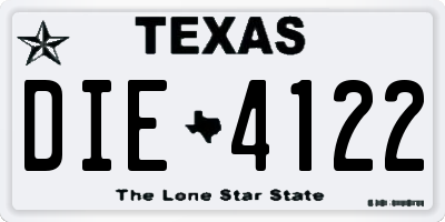 TX license plate DIE4122