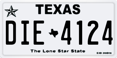 TX license plate DIE4124