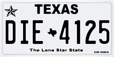 TX license plate DIE4125